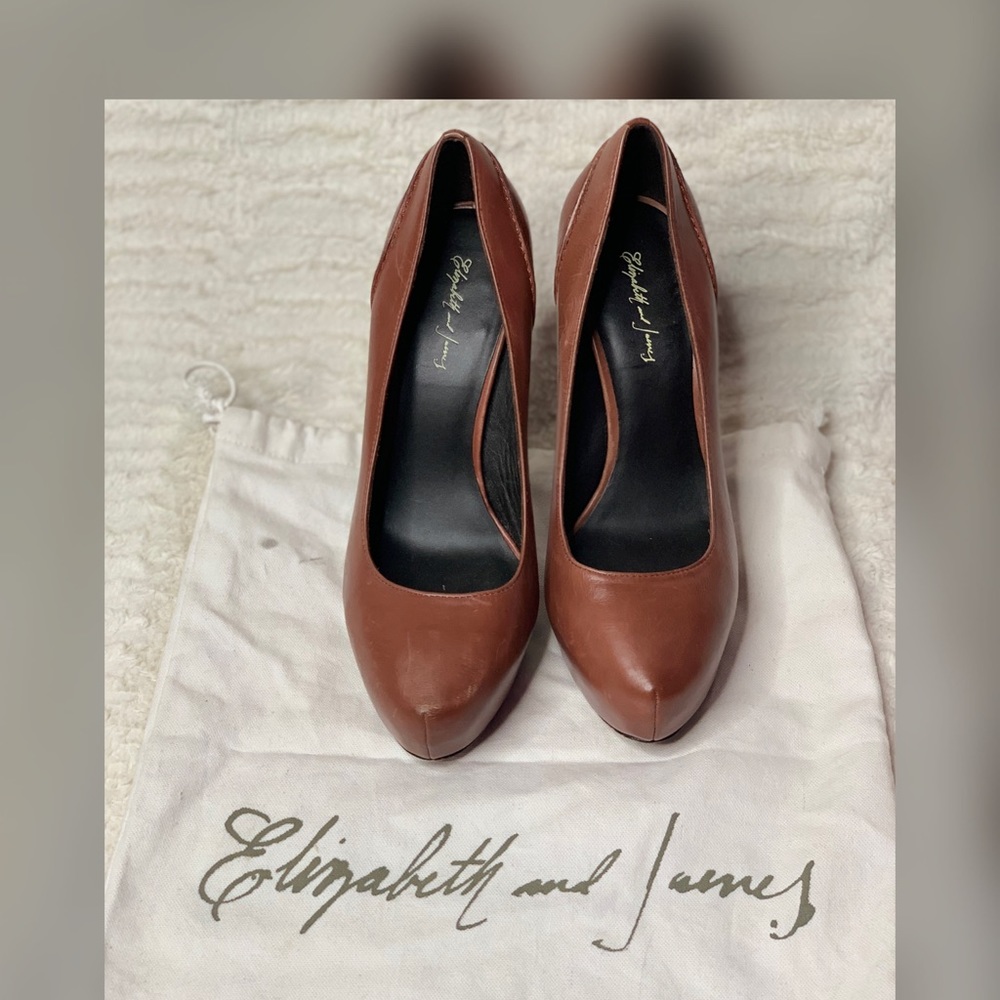 Elizabeth and James Cognac Brown High Heels